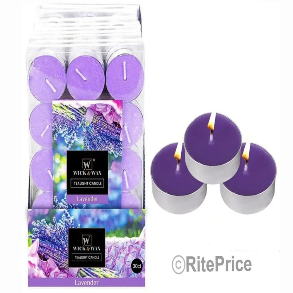 60PCS Lavender Tealight Candles Highly Scented w/ Essential & Natural Oil (2 Pk)